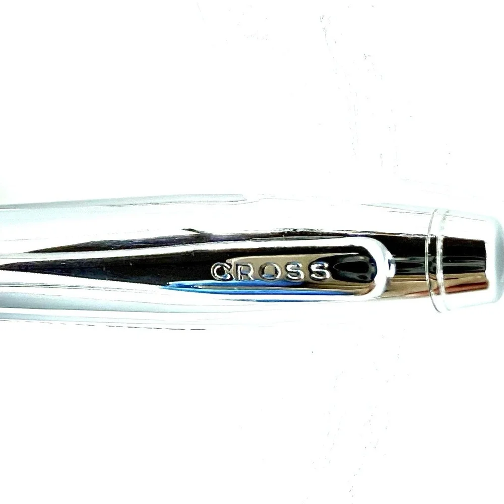 Cross Calais Ballpoint Pen Chrome/Blue Cobalt Engraved Brigham Young University